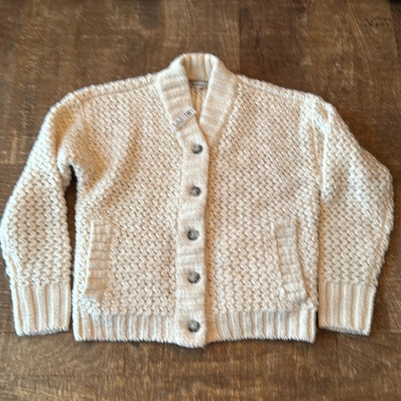 Madewell XXS bomber cardigan sweater with pockets cream color, brand new - Picture 1 of 5